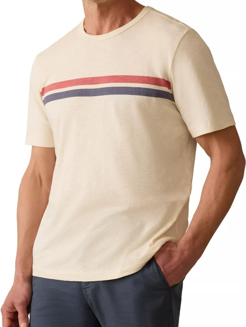 Faherty Men's Sunwashed Whitecap Surf Stripe Short Sleeve T-Shirt NWT Size XXL